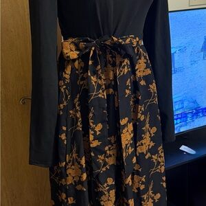 Black and Gold Floral Dress